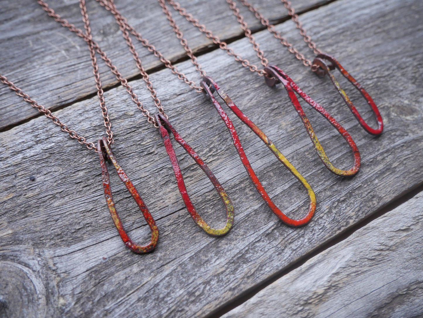 Fire Droplet Necklace * Copper Pendant* Earth Jewelry * Abstract Jewelry * Nature Gifts for Women * One of a Kind Pendant