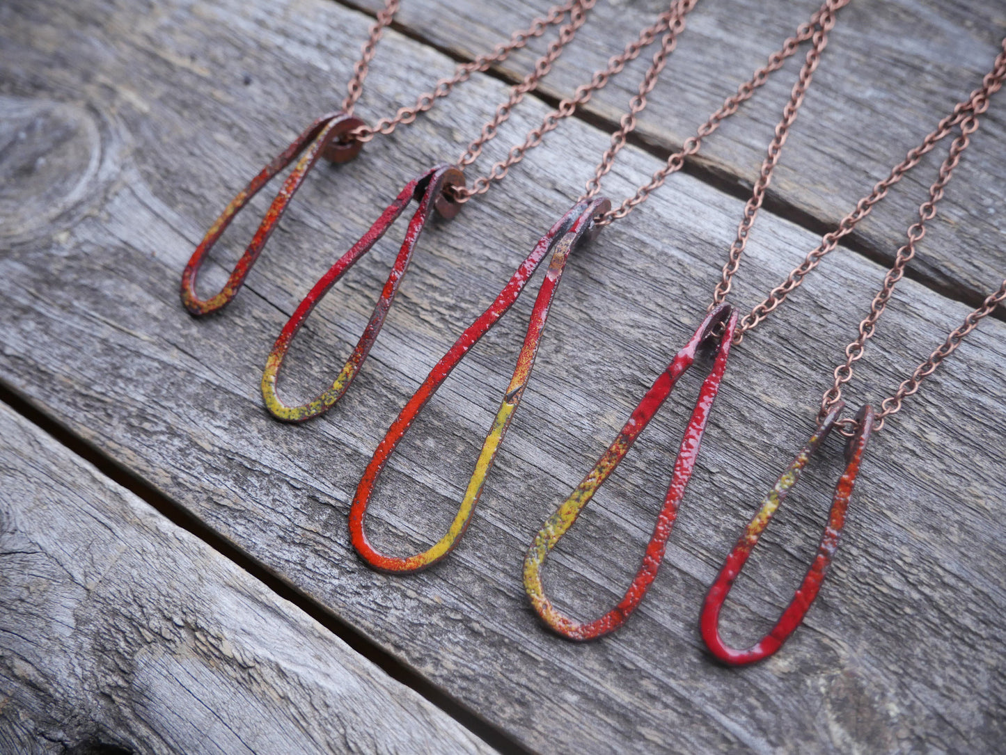 Fire Droplet Necklace * Copper Pendant* Earth Jewelry * Abstract Jewelry * Nature Gifts for Women * One of a Kind Pendant