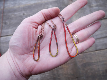 Fire Droplet Necklace * Copper Pendant* Earth Jewelry * Abstract Jewelry * Nature Gifts for Women * One of a Kind Pendant