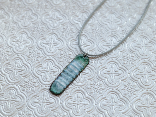 Blue Green Bubbles Enameled Pendant * Handmade Necklace * Earthy Jewelry * Water Necklace * Enamel Necklace