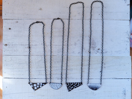 Black and White Necklace * Monochrome Jewelry *Layering Necklace * Abstract Jewelry * Minimalist Jewelry * Geometric Necklace