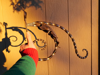 Forged Plant Hanger * Outdoor Plant Holder * Wall Plant Hanger * Forged Flower Pot Hook * Flower Pot Hanger * Outdoor Flower Holder