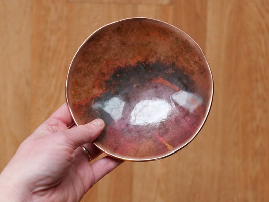 6" Copper Dish * Hammered Copper Bowl * Anniversary Gift * Copper Plate Gift for Men * Copper Gift * 7th Anniversary Gift * Gift for Him