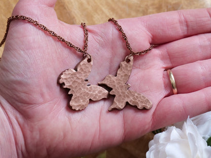 Forged Copper Butterfly Necklace * Hammered Butterfly Pendant * 7 Year Anniversary Gift * 7th Anniversary Gift for Her * Butterfly Jewelry