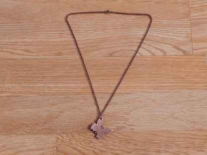 Forged Copper Butterfly Necklace * Hammered Butterfly Pendant * 7 Year Anniversary Gift * 7th Anniversary Gift for Her * Butterfly Jewelry