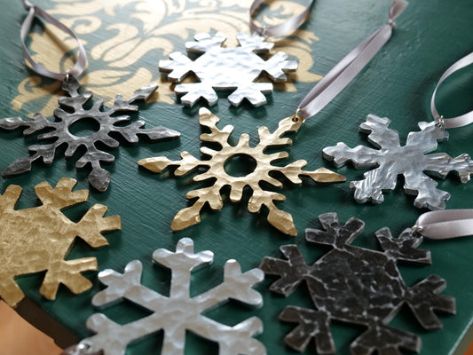 Hand Forged Snowflake Ornament * Christmas Decor * Winter Gifts * Handmade Christmas Ornament * Snow Gifts * Wintery Ornament Gift
