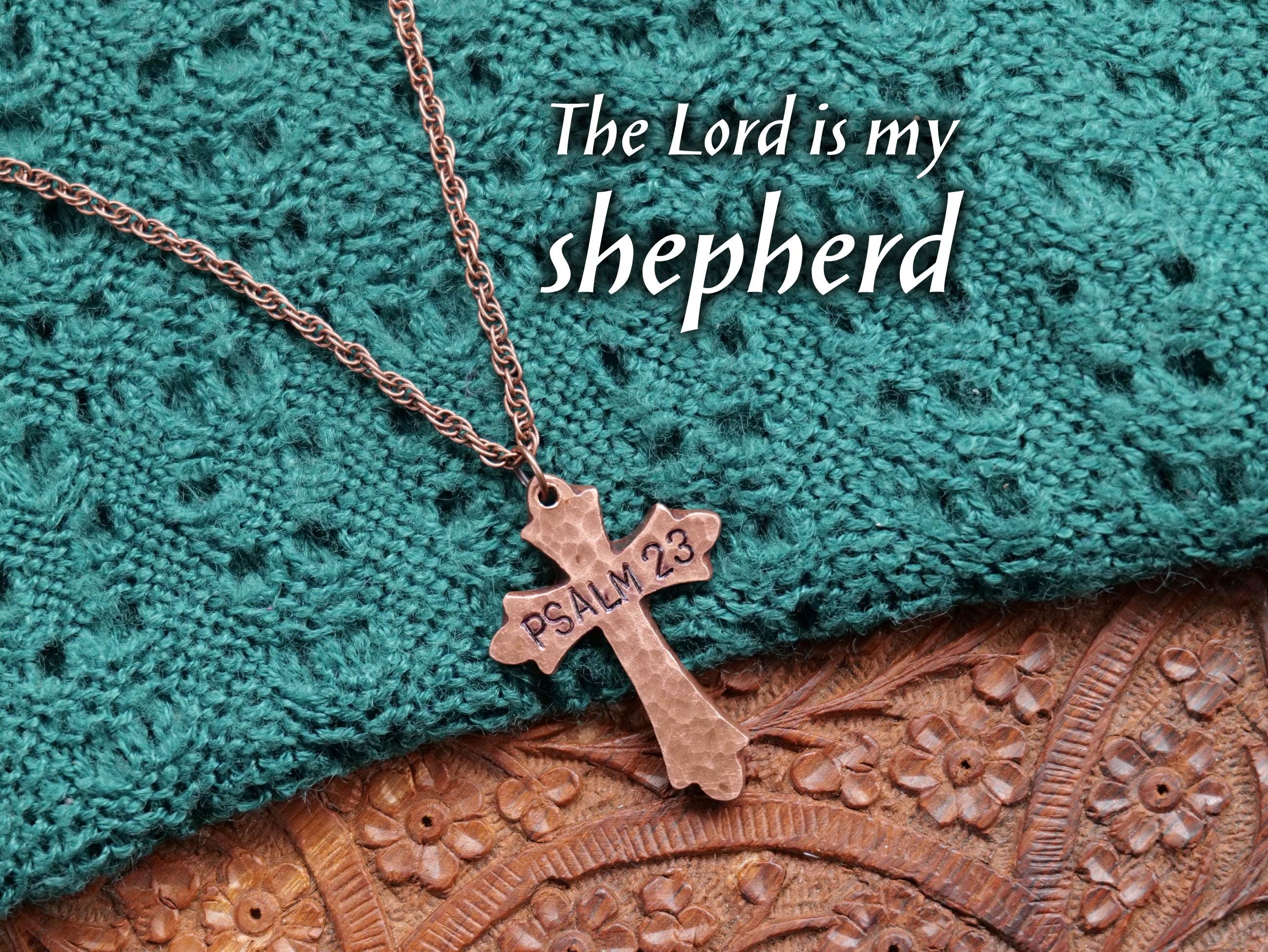 Fancy Scripture Psalm 23 Necklace * Bible Verse Gifts * Fancy Christian Cross Jewelry ...