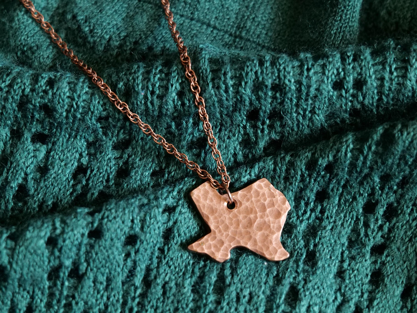 Hand Forged Texas Necklace Copper * Texas Jewelry * Texas Gifts * Texas Necklace * Lone Star State Gifts * TX Gift