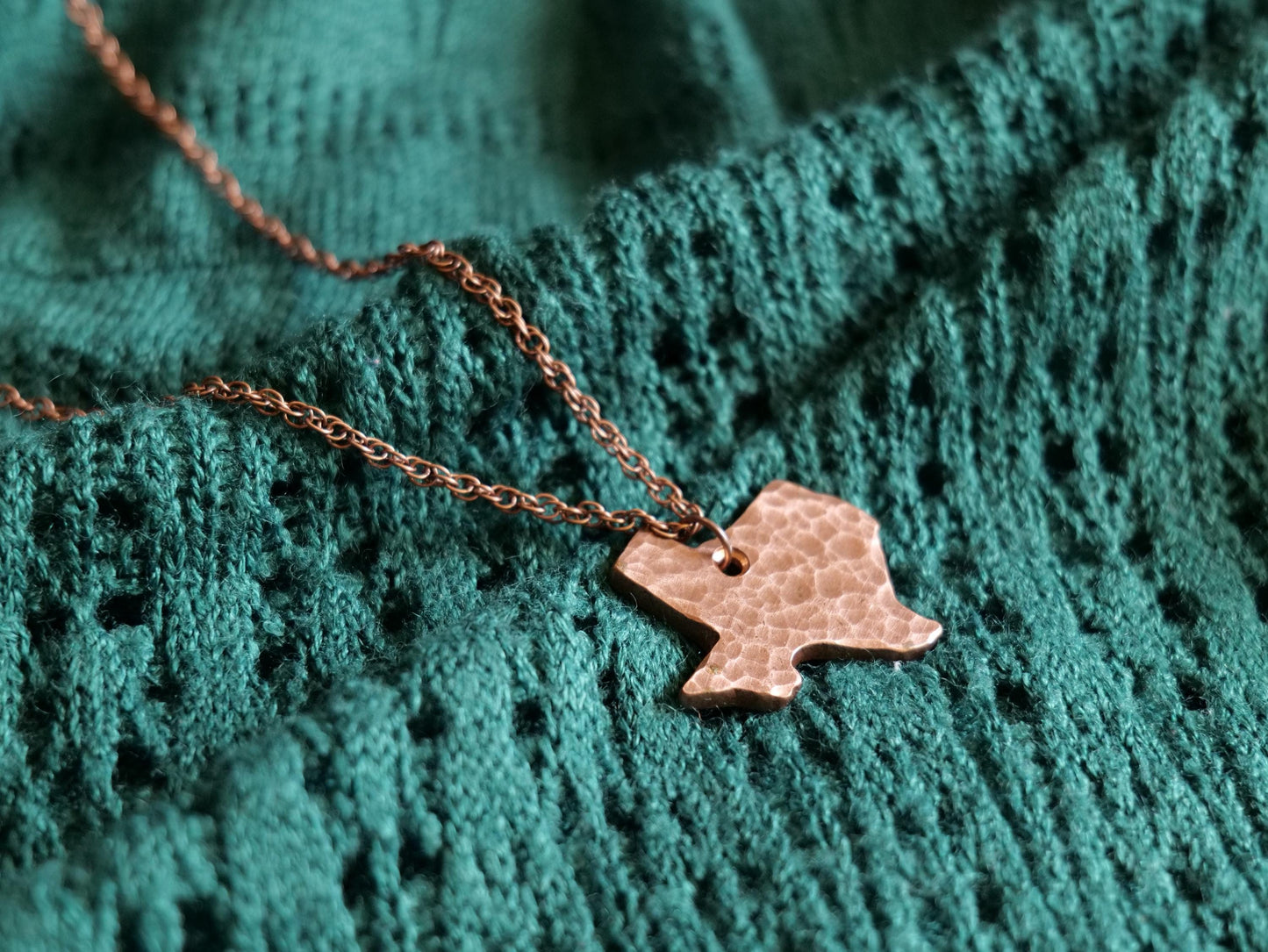 Hand Forged Texas Necklace Copper * Texas Jewelry * Texas Gifts * Texas Necklace * Lone Star State Gifts * TX Gift