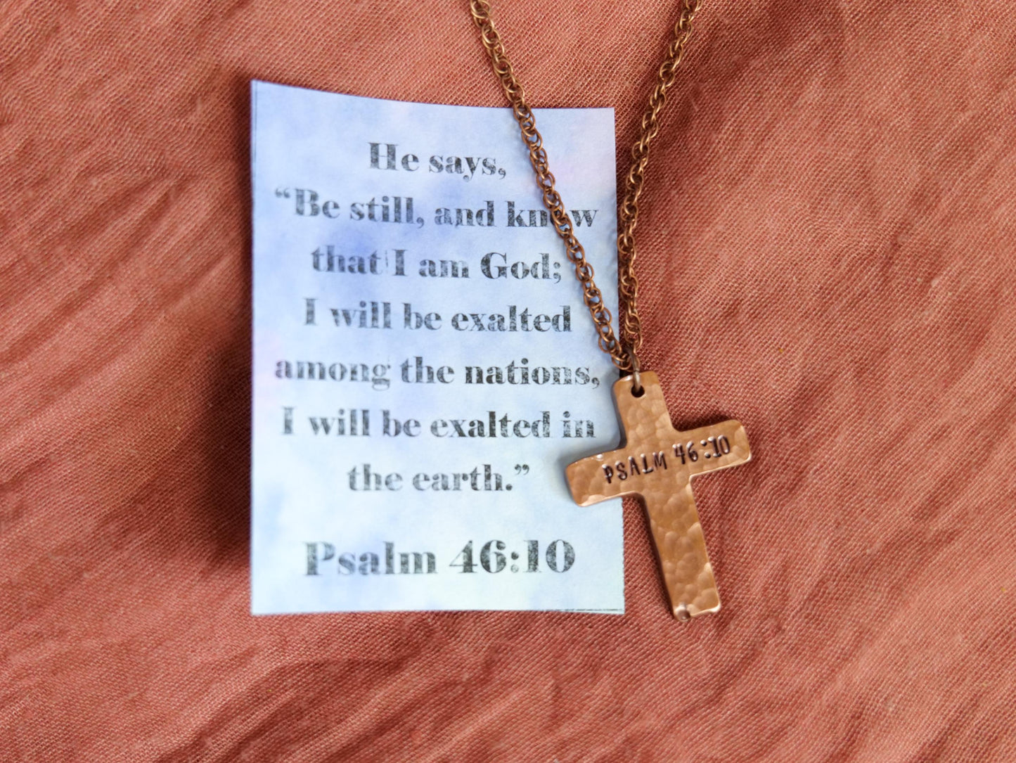 Psalm 46:10 Necklace * Jesus Necklace * Bible Verse Gifts * Christian Cross Jewelry for Men for Women * Be Still and Know I am God