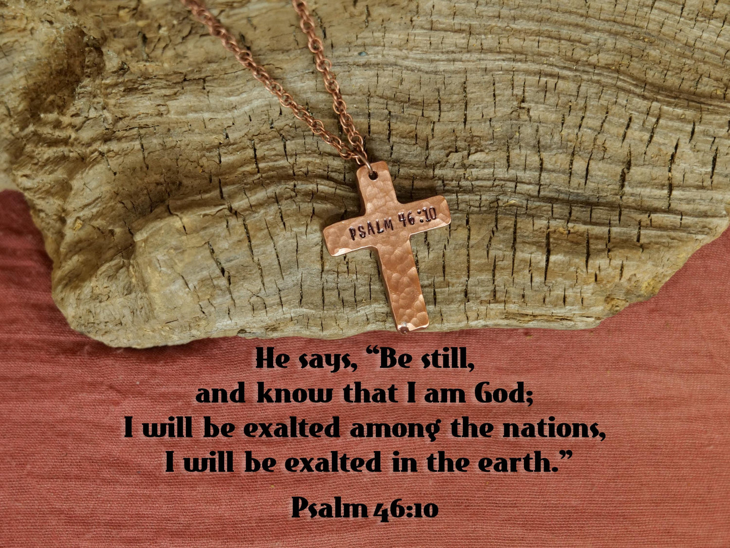 Psalm 46:10 Necklace * Jesus Necklace * Bible Verse Gifts * Christian Cross Jewelry for Men for Women * Be Still and Know I am God