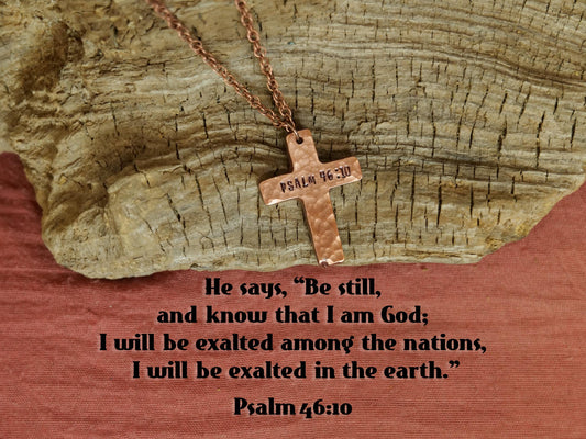 Psalm 46:10 Necklace * Jesus Necklace * Bible Verse Gifts * Christian Cross Jewelry for Men for Women * Be Still and Know I am God