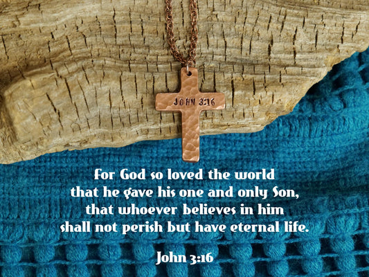 John 3:16 Necklace * Jesus Necklace * Bible Verse Gifts * Christian Cross Jewelry for Men for Women * For God So Loved the World