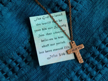 John 3:16 Necklace * Jesus Necklace * Bible Verse Gifts * Christian Cross Jewelry for Men for Women * For God So Loved the World