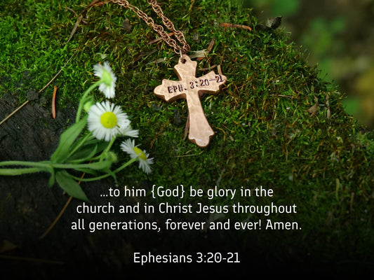 Ephesians 3:20-21 Necklace * Immeasurably More Necklace * Bible Verse Gifts * Christian Cross Jewelry for Men for Women * Ephesians Pendant