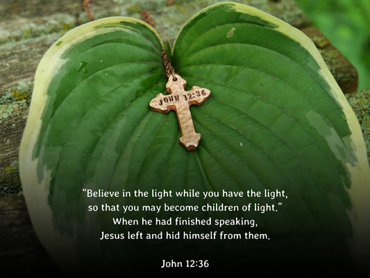John 12:36 Necklace * Children of the Light Necklace * Bible Verse Gifts * Christian Cross Jewelry for Men for Women * John 12 36 Pendant