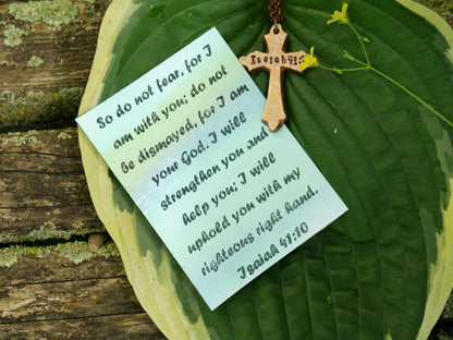 Isaiah 41:10 Necklace * Do Not Fear Necklace * Bible Verse Gifts * Christian Cross Jewelry for Men for Women * I am with You Pendant