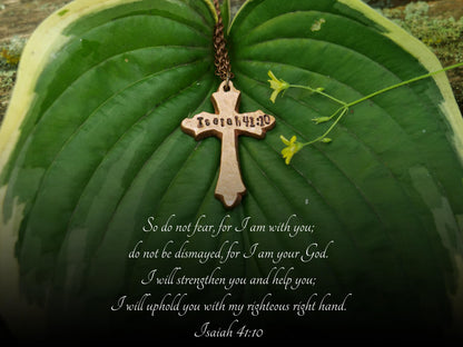 Isaiah 41:10 Necklace * Do Not Fear Necklace * Bible Verse Gifts * Christian Cross Jewelry for Men for Women * I am with You Pendant