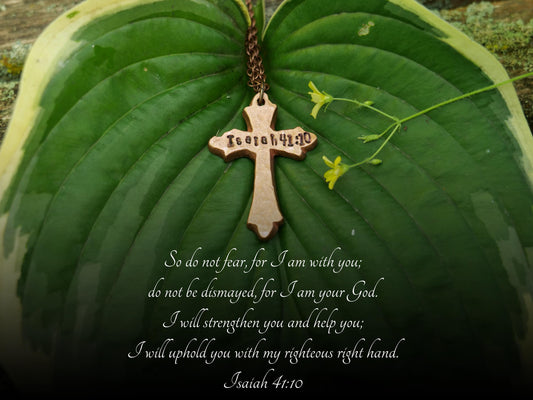 Isaiah 41:10 Necklace * Do Not Fear Necklace * Bible Verse Gifts * Christian Cross Jewelry for Men for Women * I am with You Pendant