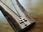 Hand Forged Copper Patriarchal Cross Necklace * Cross of Lorraine Necklace * Gift for Men or Women * Double Cross Necklace * Slovak Cross