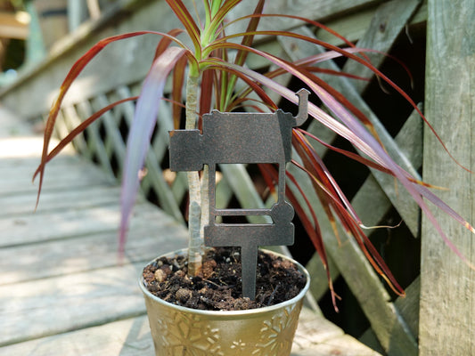 Train Garden Stake * Metal Planter Decoration * House Plant Decorations* Outdoor Stake Decorations * Fairy Garden Accessories * Locomotive