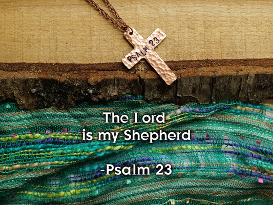 Psalm 23 Necklace * Bible Verse Gifts * Christian Cross Jewelry for Men for Women * Psalm 23 Jewelry * The Lord is my Shepherd Pendant