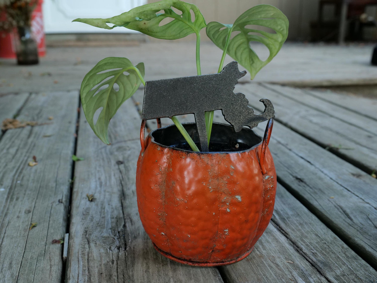 Apple Garden Stake * Metal Planter Decoration * House Plant Decorations* Outdoor Stake Decorations * Fairy Garden Accessories * Farm