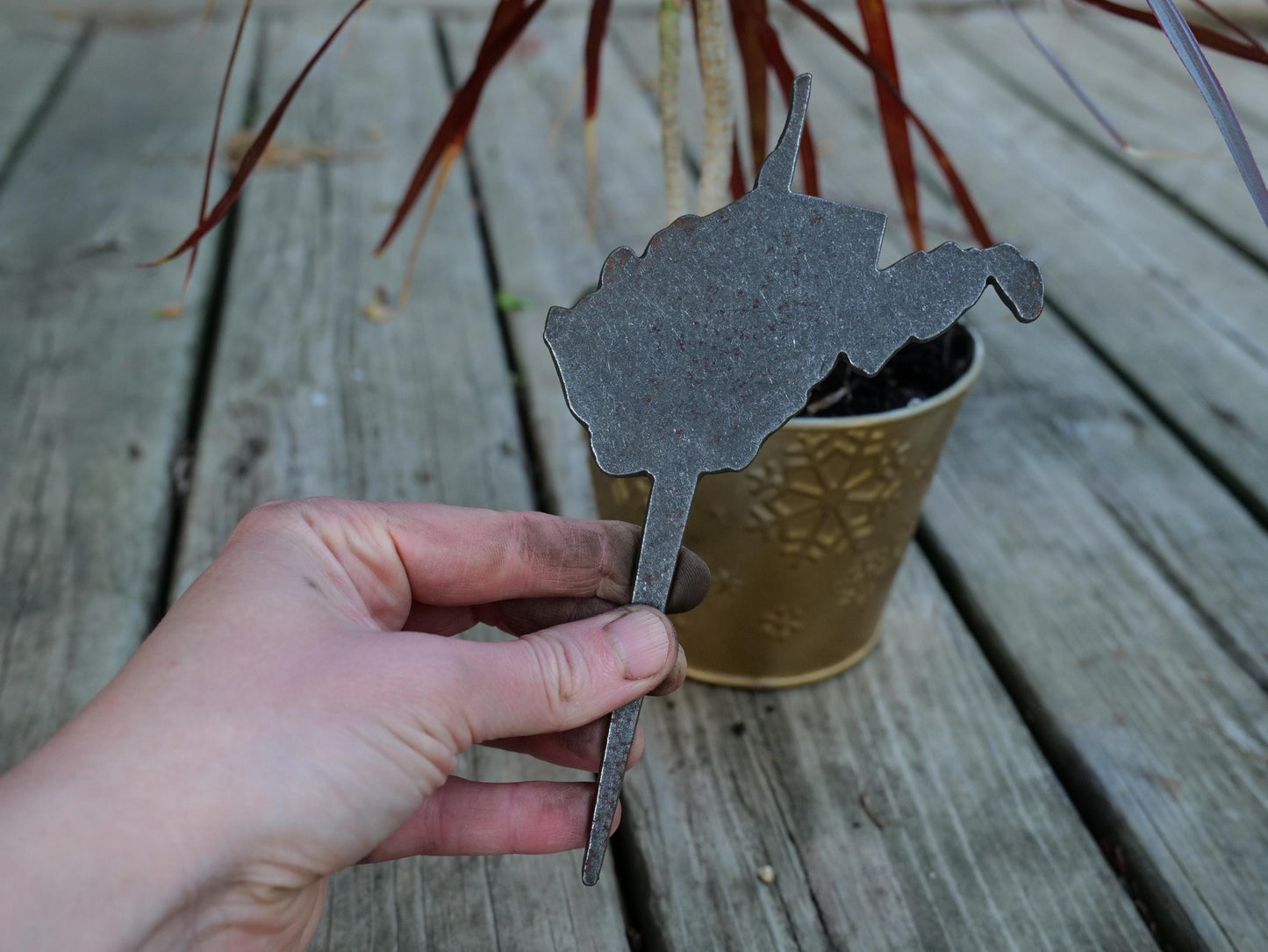 Apple Garden Stake * Metal Planter Decoration * House Plant Decorations* Outdoor Stake Decorations * Fairy Garden Accessories * Farm