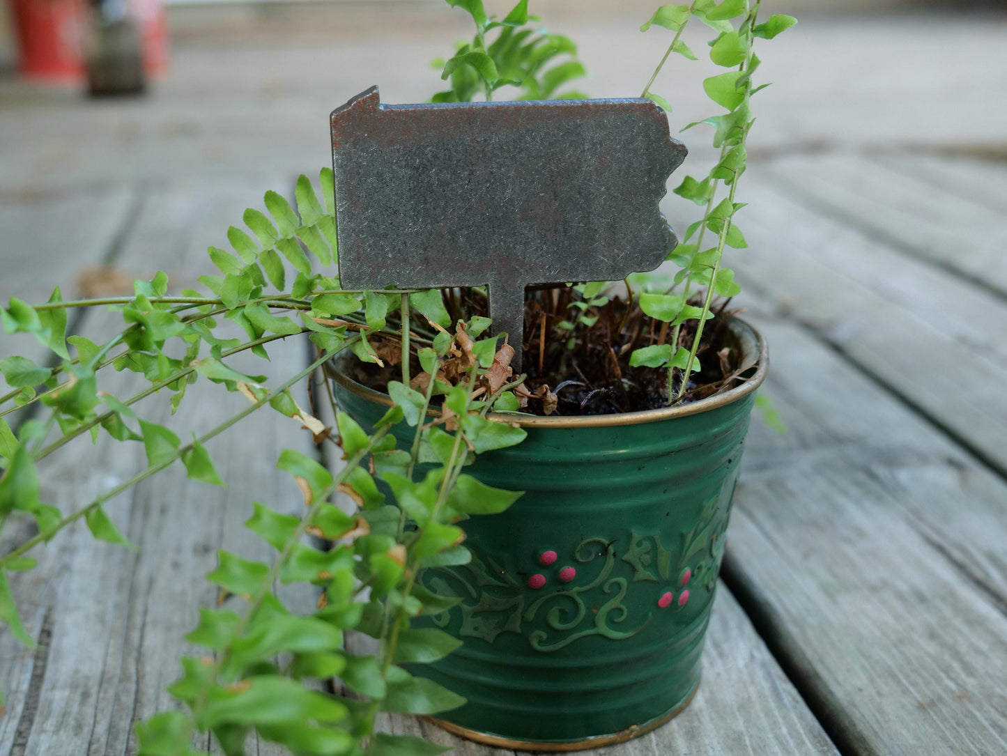 Apple Garden Stake * Metal Planter Decoration * House Plant Decorations* Outdoor Stake Decorations * Fairy Garden Accessories * Farm