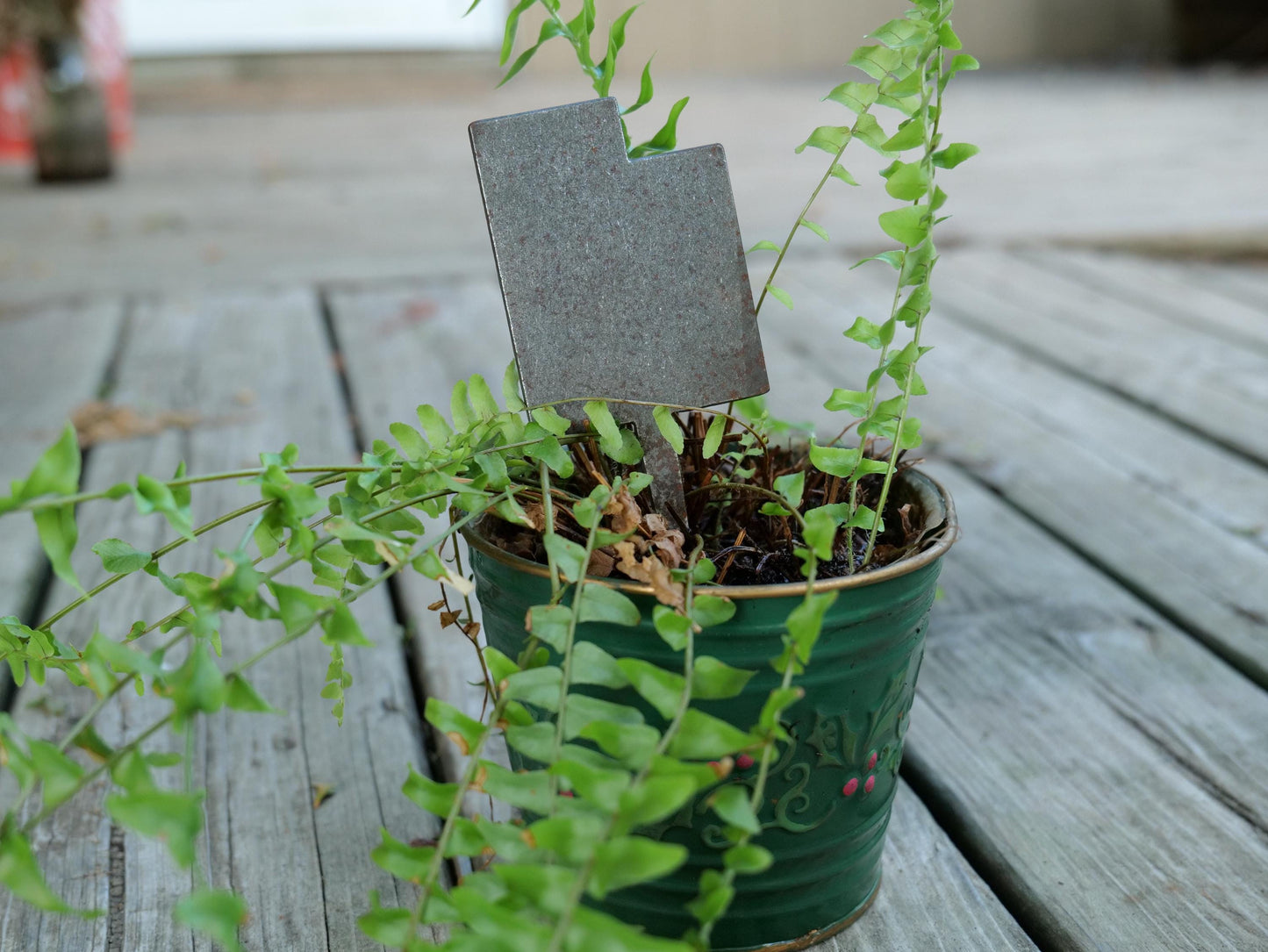 Apple Garden Stake * Metal Planter Decoration * House Plant Decorations* Outdoor Stake Decorations * Fairy Garden Accessories * Farm