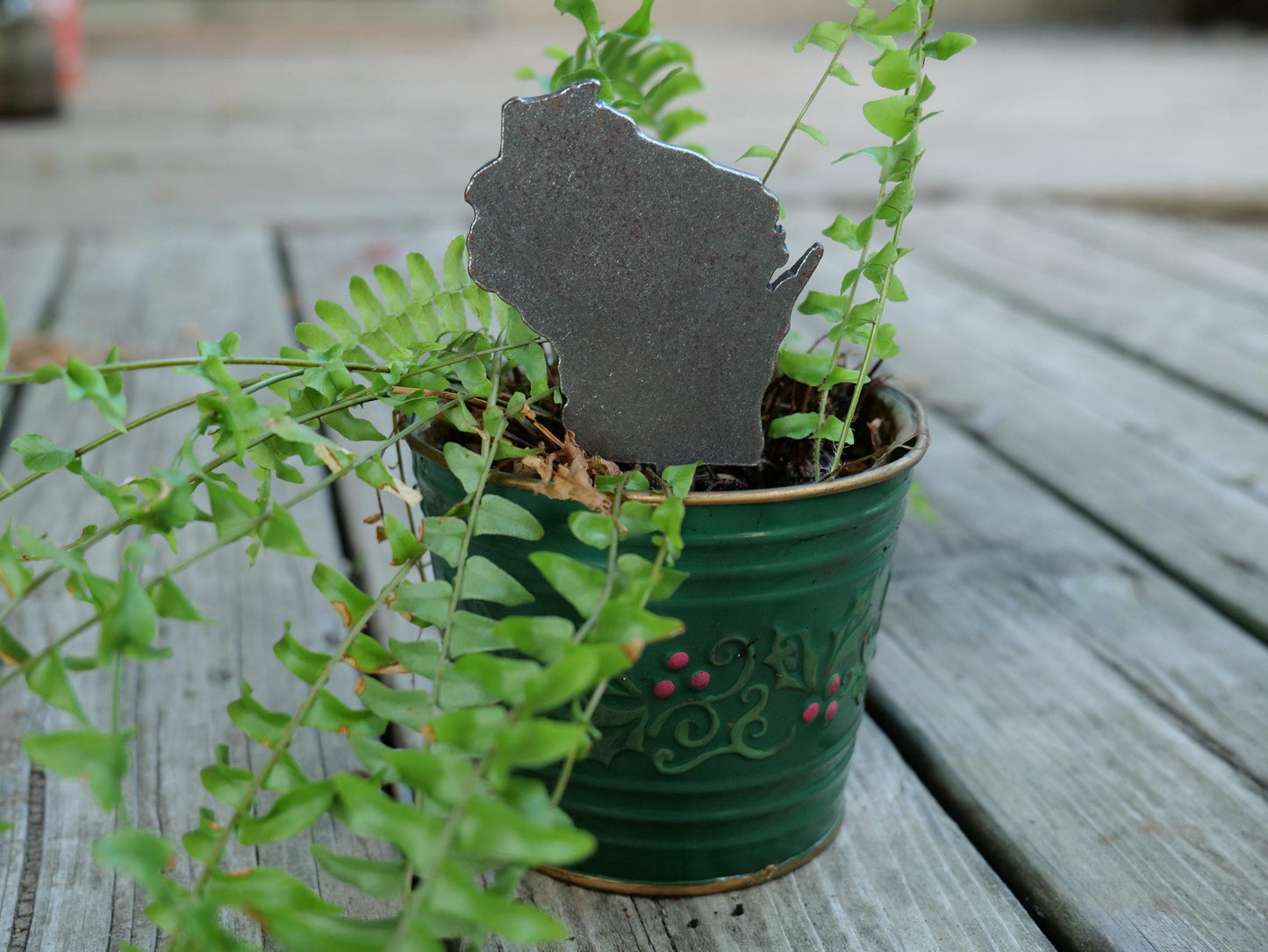 Apple Garden Stake * Metal Planter Decoration * House Plant Decorations* Outdoor Stake Decorations * Fairy Garden Accessories * Farm