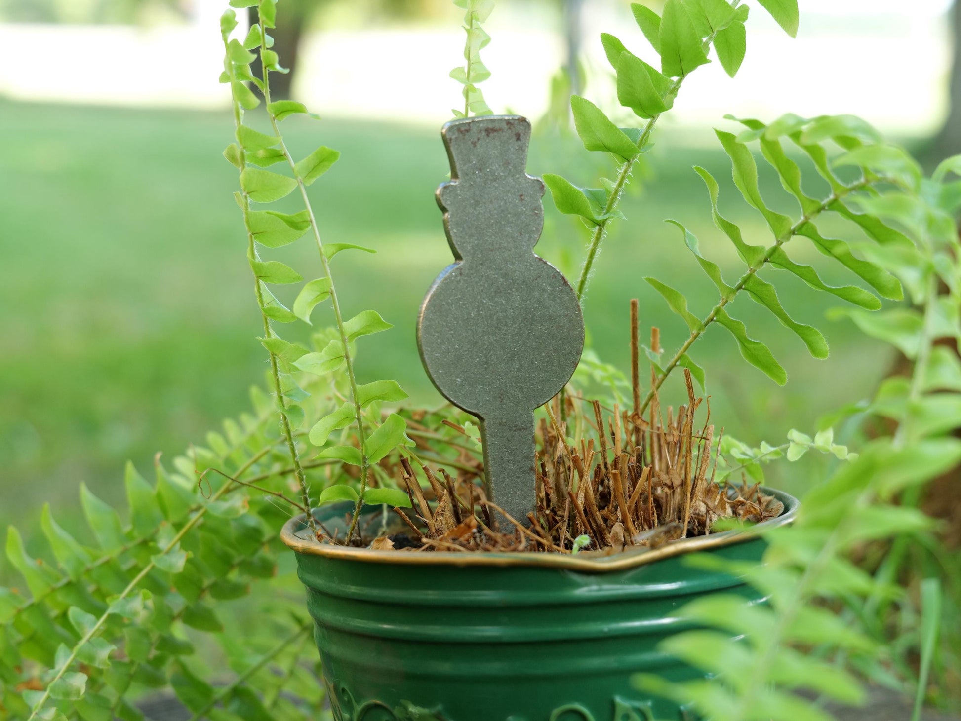 decorative house plant stakes Snowman Metal Planter Decoration * Garden Stake * House Plant Decorations* Outdoor Stake Decorations * Fairy Garden Accessories * Plant