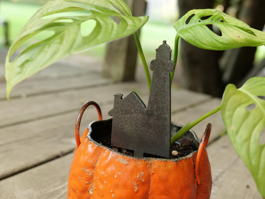 German Anvil Metal Planter Decoration * Garden Stake * House Plant Decorations* Outdoor Stake Decorations *Fairy Garden Decor * Gardener