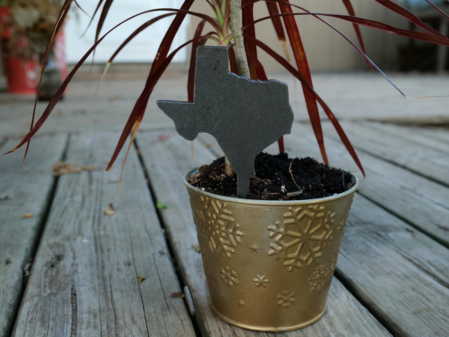 Apple Garden Stake * Metal Planter Decoration * House Plant Decorations* Outdoor Stake Decorations * Fairy Garden Accessories * Farm