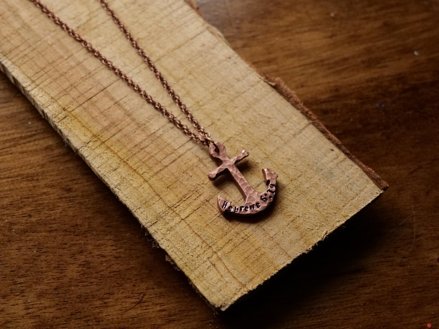 Hebrews 6:19 Copper Anchor Necklace * Anchor Pendant * Anchor Jewelry for Men or for Women *Christian Bible Verse Gifts *Anchor for the Soul