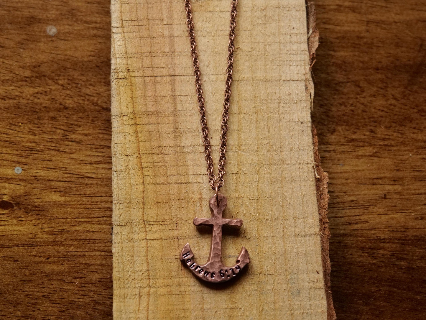 Hebrews 6:19 Copper Anchor Necklace * Anchor Pendant * Anchor Jewelry for Men or for Women *Christian Bible Verse Gifts *Anchor for the Soul