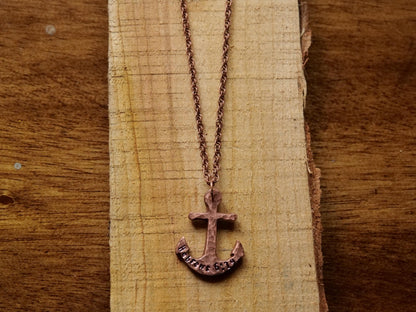 Hebrews 6:19 Copper Anchor Necklace * Anchor Pendant * Anchor Jewelry for Men or for Women *Christian Bible Verse Gifts *Anchor for the Soul