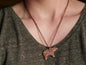 Copper Bear Necklace * Wildlife Pendant * Nature Jewelry for Men or for Women *Hammered Bear Necklace Gifts for Him or Her