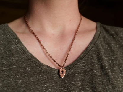 Tiny Shield of Faith Pendant* Hammered Shield Pendant * Christian Gift for Men or Women * Forged Armor of God Necklace * Gift for Him or Her