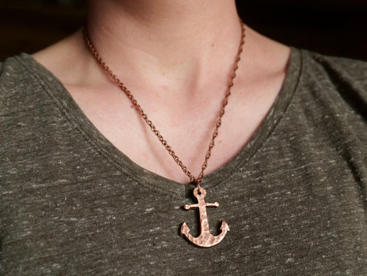 Copper Anchor Necklace * Anchor Pendant * Anchor Jewelry for Men or for Women * Ocean Lovers Gift * Gift for Him or Gift for Her * Lake