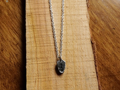 Tiny Shield of Faith Pendant* Hammered Shield Pendant * Christian Gift for Men or Women * Forged Armor of God Necklace * Gift for Him or Her