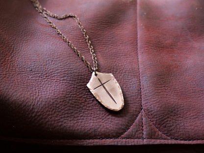 Shield of Faith Pendant* Hammered Shield Pendant * Christian Gift for Men or Women * Forged Armor of God Necklace * Gift for Him or Her