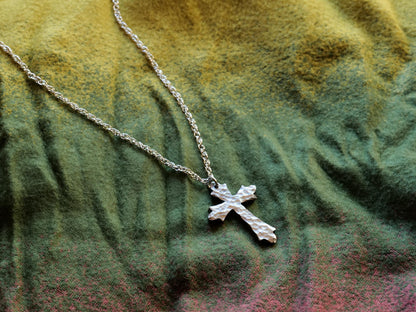 Hand Forged Fancy Cross * Hammered Cross Pendant * Christian Gift for Men or Women * Forged Cross Necklace * Handmade Steel Necklace