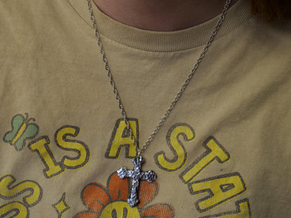 Hand Forged Steel Catholic Cross * Orthodox Cross Pendant * Gift for Men or Women * Forged Cross Necklace * Handmade Steel Necklace