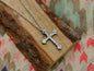 Hand Forged Steel Cross * Hammered Cross Pendant * Christian Gift for Men or Women * Forged Cross Necklace * Blocky Steel Necklace