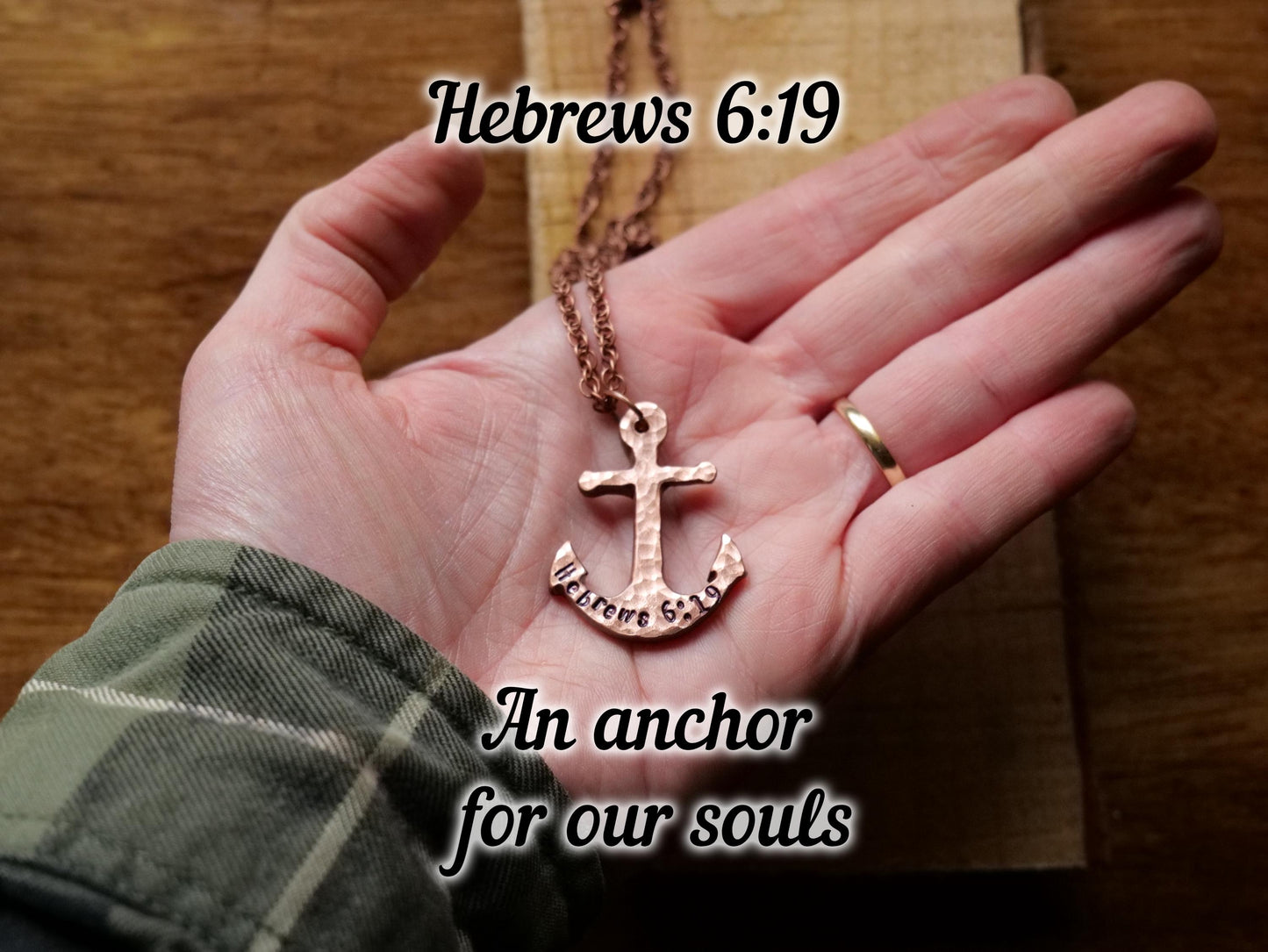 Hebrews 6:19 Copper Anchor Necklace * Anchor Pendant * Anchor Jewelry for Men or for Women *Christian Bible Verse Gifts *Anchor for the Soul