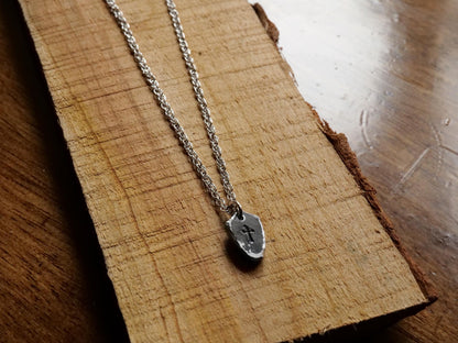 Tiny Shield of Faith Pendant* Hammered Shield Pendant * Christian Gift for Men or Women * Forged Armor of God Necklace * Gift for Him or Her