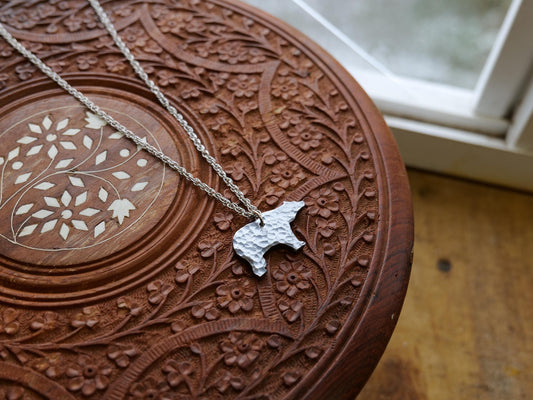 Steel Bear Necklace * Wildlife Pendant * Nature Jewelry for Men or for Women *Hammered Bear Necklace Gifts for Him or Her