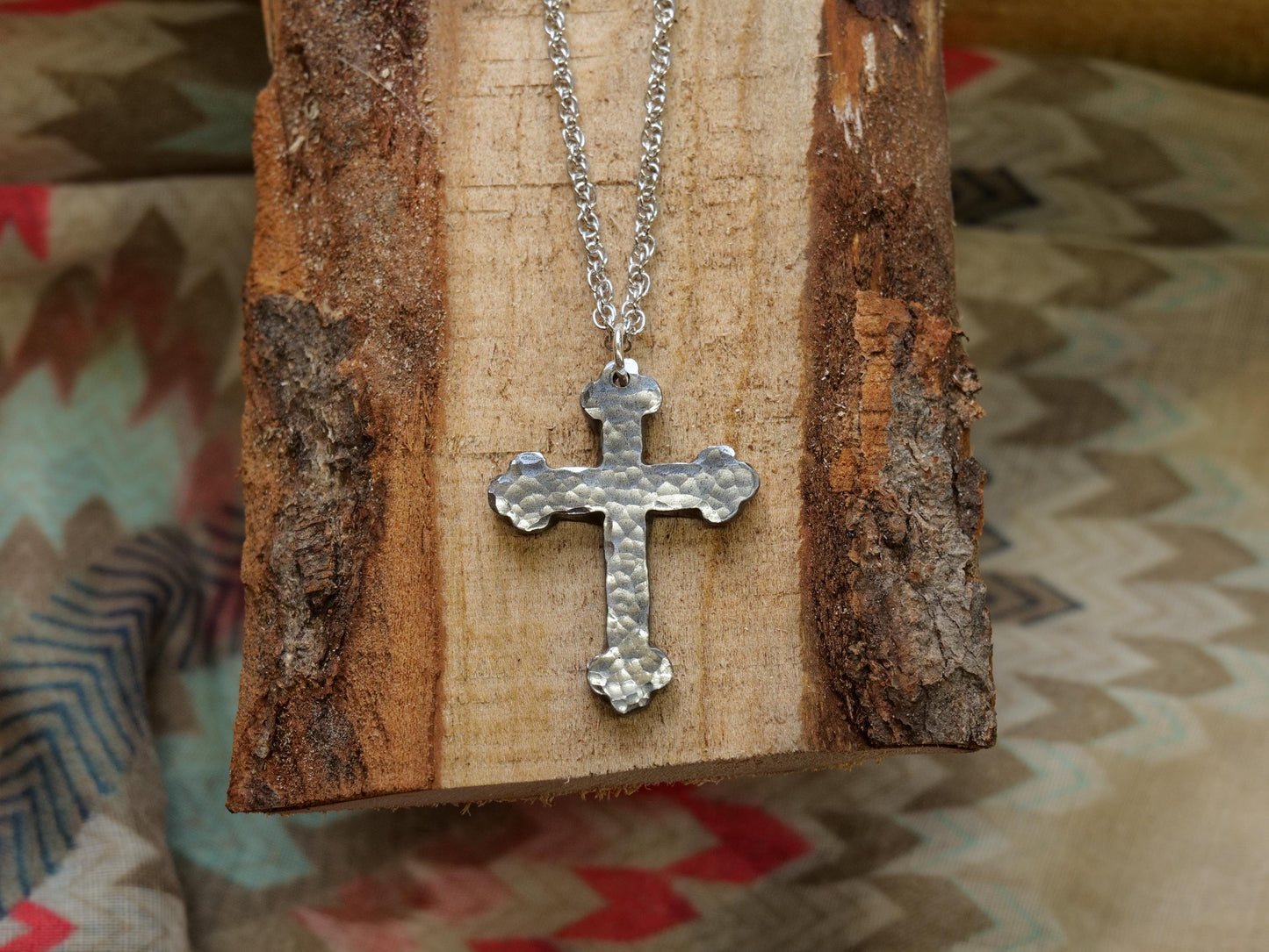 Hand Forged Steel Catholic Cross * Orthodox Cross Pendant * Gift for Men or Women * Forged Cross Necklace * Handmade Steel Necklace