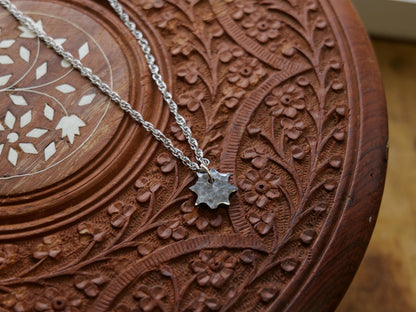 Forged Steel Starburst Necklace * Hammered Sun Pendant * Handmade Jewelry